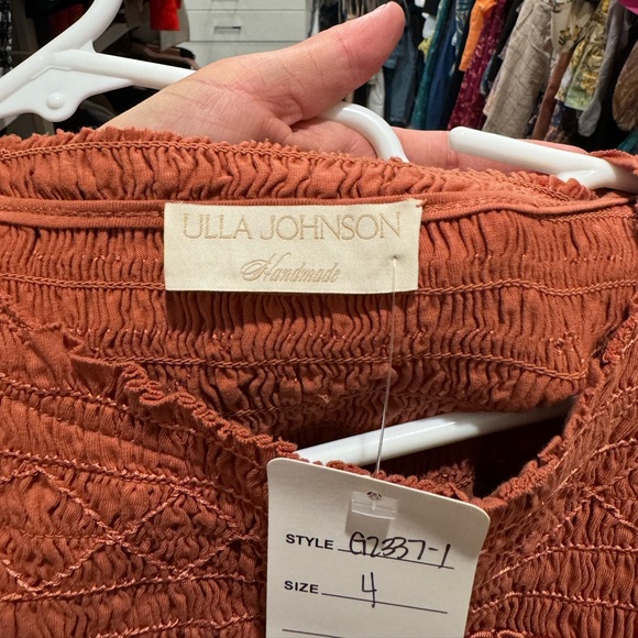 Ulla Johnson - Amelia Puff Sleeve Smocked Blouse - Clay / burnt orange size 4 - Picture 2 of 4
